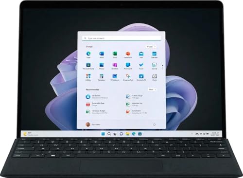 Microsoft Surface Pro 9 Tablet, 13", i7-1255U 16 GB/512 GB SSD, Windows 11 Home 64-bit, Black VQ1-00001