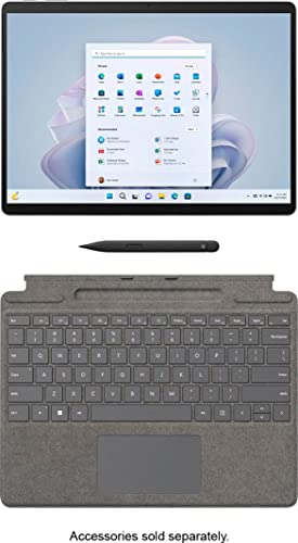Microsoft Surface Pro 9, 13.3" Touchscreen 2-in-1 Tablet, 12th Gen Intel Core i7-1255U, Intel Iris Xe Graphics, 16GB DDR5 RAM, 256GB SSD, Windows 11h, Platinum, Device Only, with Stylus Pen