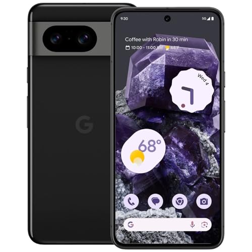 Google Pixel 8 5G (128GB, 8GB) 6.2", 9-core, Android 14, 5G / 4G LTE (US Model Fully Unlocked for Verizon, T-Mobile, AT&T, Global) (Obsidian) (Renewed)
