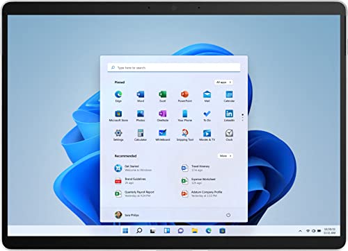 Surface Pro X 13-inch Touchscreen 128GB SSD - Microsoft SQ1-8GB RAM (Wi-Fi + Cellular 4G LTE, Windows 11 Home, Platinum) E4K-00001 2021 (Renewed)