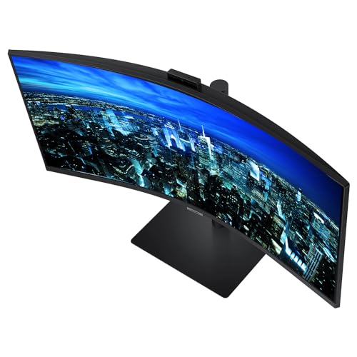 SAMSUNG S65VC 34-inch Curved 1440P UWQHD 100Hz IPS LCD ViewFinity Monitor, 2-Pack Bundle with Webcam, USB-C, Ethernet, Dock, DisplayPort, HDMI, USB Hub, Speakers (S34A654)