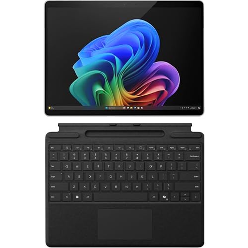 Microsoft Surface Pro Copilot+ PC Touchscreen 13" OLED Snapdragon X Elite Processor 32GB RAM 1TB SSD (11th Edition) Platinum Surface Pro Keyboard (Keyboard with Pen Storage, Black)