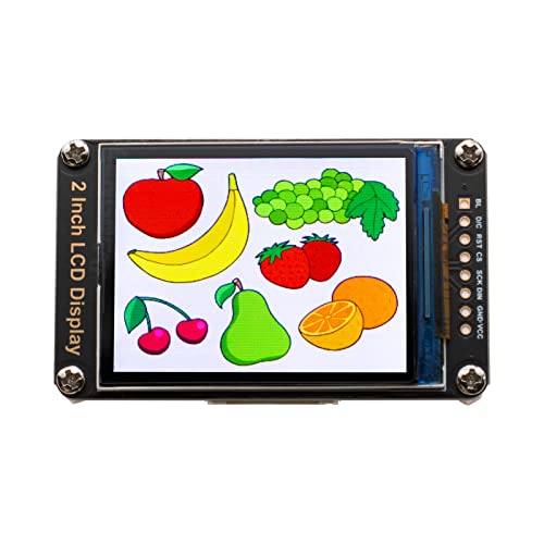 2" SPI LCD Display Module 240×320 Resolution, ST7789V Controller, IPS TFT Screen, Compatible with Arduino, Raspberry Pi, ESP32, STM32, 3.3V/5V Input, RGB Color Panel
