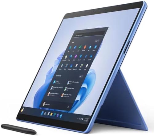 Microsoft Surface Pro 9 Tablet, i7-1265U, 16GB RAM, 512GB SSD, 13" Touchscreen, Windows 11 Pro, Bundled with Black Signature Keyboard, Slim Pen 2, USB-C HUB and 1 YR CPS Ext. Warranty (Sapphire)