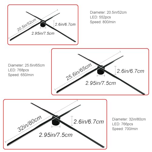Large 3D Holographic Fan Screen 32Inch HD 3D Hologram Fan, Hologram Projector Advertising Display Library and Tabletop Holographic Led Ceiling Skylight Night Light Projector for Shop,Bar