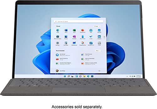 Surface Pro X 13-inch Touchscreen 128GB SSD - Microsoft SQ1-8GB RAM (Wi-Fi + Cellular 4G LTE, Windows 11 Home, Platinum) E4K-00001 2021 (Renewed)