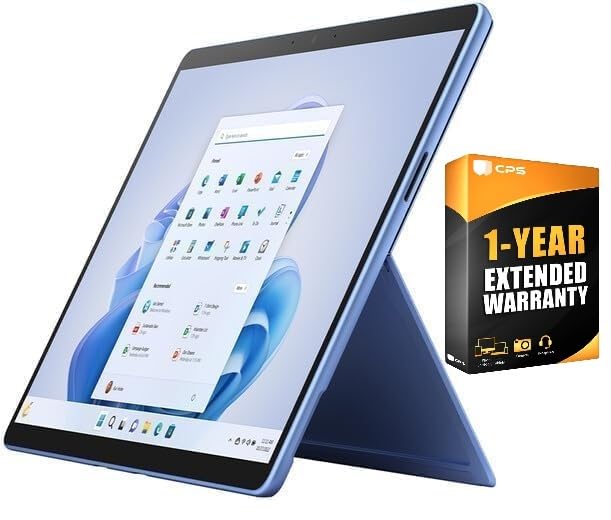 Microsoft Surface Pro 9 Tablet, i7-1265U, 16GB RAM, 512GB SSD, 13" Touchscreen, Windows 11 Pro, Bundled with Black Signature Keyboard, Slim Pen 2, USB-C HUB and 1 YR CPS Ext. Warranty (Sapphire)