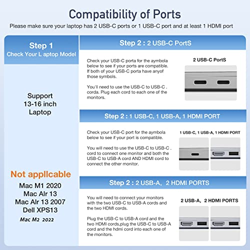 Portable Monitor for Laptop 12" Laptop Screen Extender FHD IPS Type-C Multiple Monitor Extender Compatible with 13.3''-16.5'' Mac Windows Phone