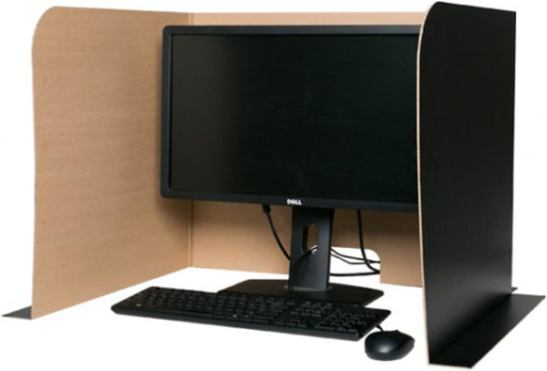 Flipside Products 62.5" x 22.5" Black Desktop Privacy Screen, Large, Dividers For Laptops And Computers, Reduce Distractions, Test Divider, Pack of 12