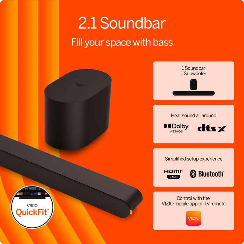 VIZIO 2.1 Soundbar Wireless Subwoofer with Dolby Atmos and DTS:X - (SV210M-08)