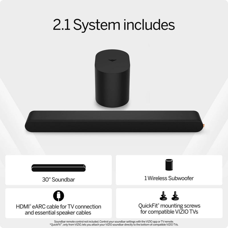 VIZIO 2.1 Soundbar Wireless Subwoofer with Dolby Atmos and DTS:X - (SV210M-08)